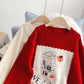 Pull de Noël pour femme avec bas en tricot brodé 5154