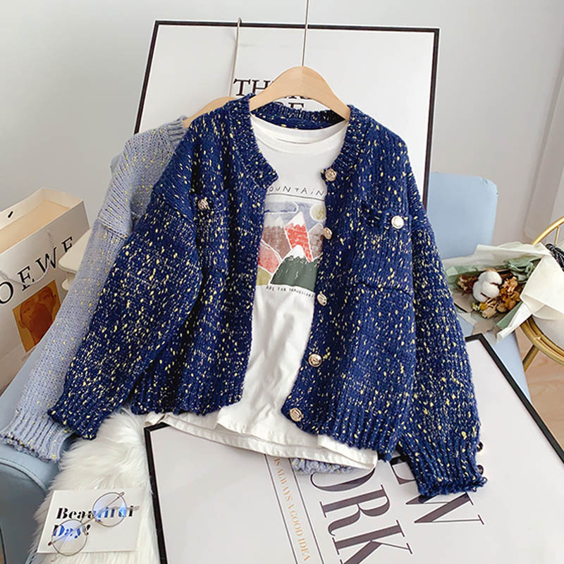 Nouveau petit manteau parfumé cardigan tricoté pour femme 5174