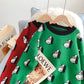 Pull à motif de chien de dessin animé mignon de style universitaire 5197