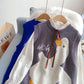 Gilet tricoté de style universitaire de dessin animé japonais mignon 5215