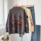 Pull brodé de l'industrie lourde rétro style Hong Kong col mi-haut 5160