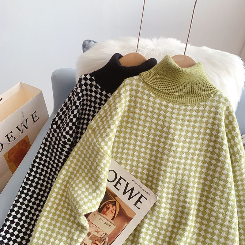 Pull col montant pour femme, chemise à bas, haut intérieur paresseux 5196