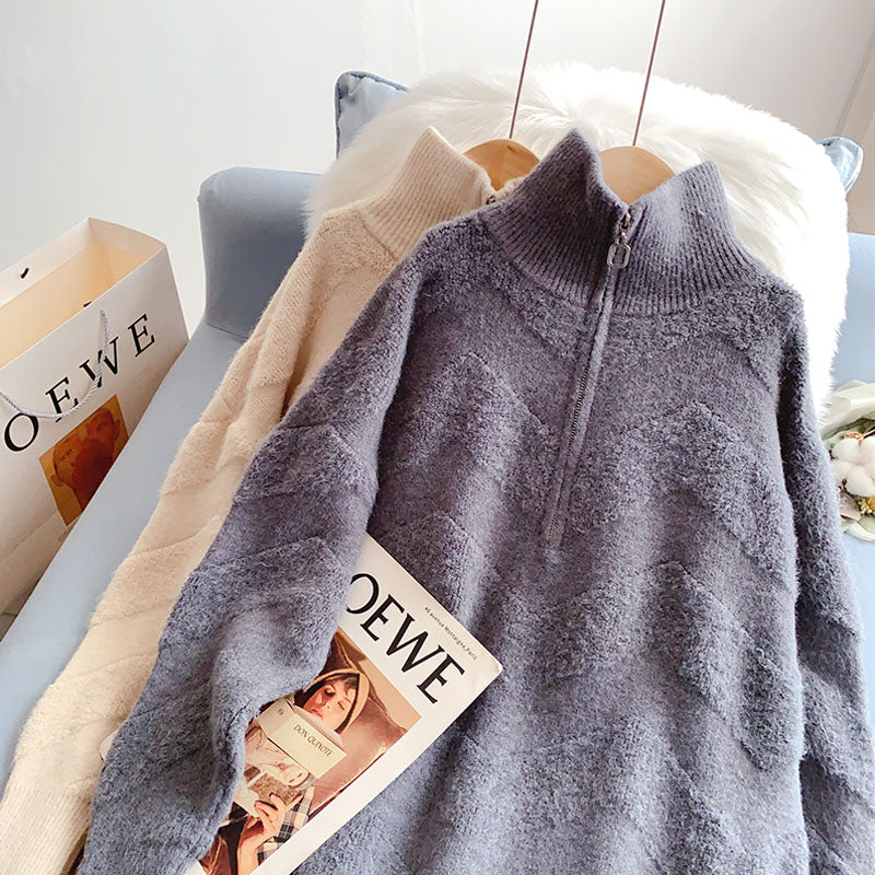 Pull col roulé bleu Klein Pull vintage 5211