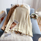 Pull cardigan boutonné à col montant vintage 5138