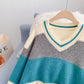Pull col V contrasté en mohair Pull Pull Top 5170