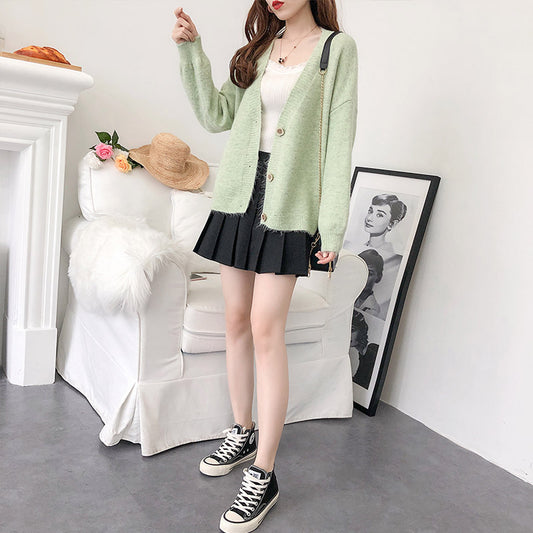 Petit cardigan tricoté frais manteau étranger 5269