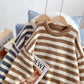 Pull rayé en laine grossière 5235