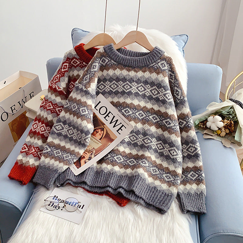 Nouveau pull ample et paresseux de style rétro coréen de Hong Kong 5150