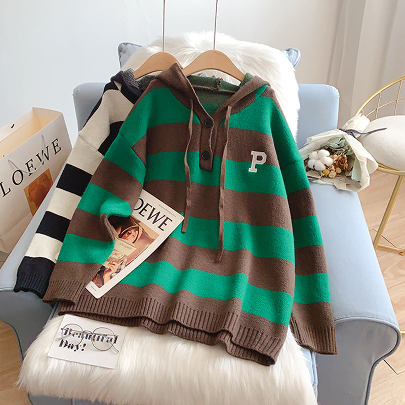 Pull à capuche rayé Pull à capuche rayé 5192
