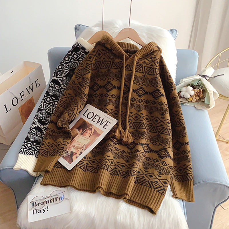 Pull long style coréen rétro paresseux 5139