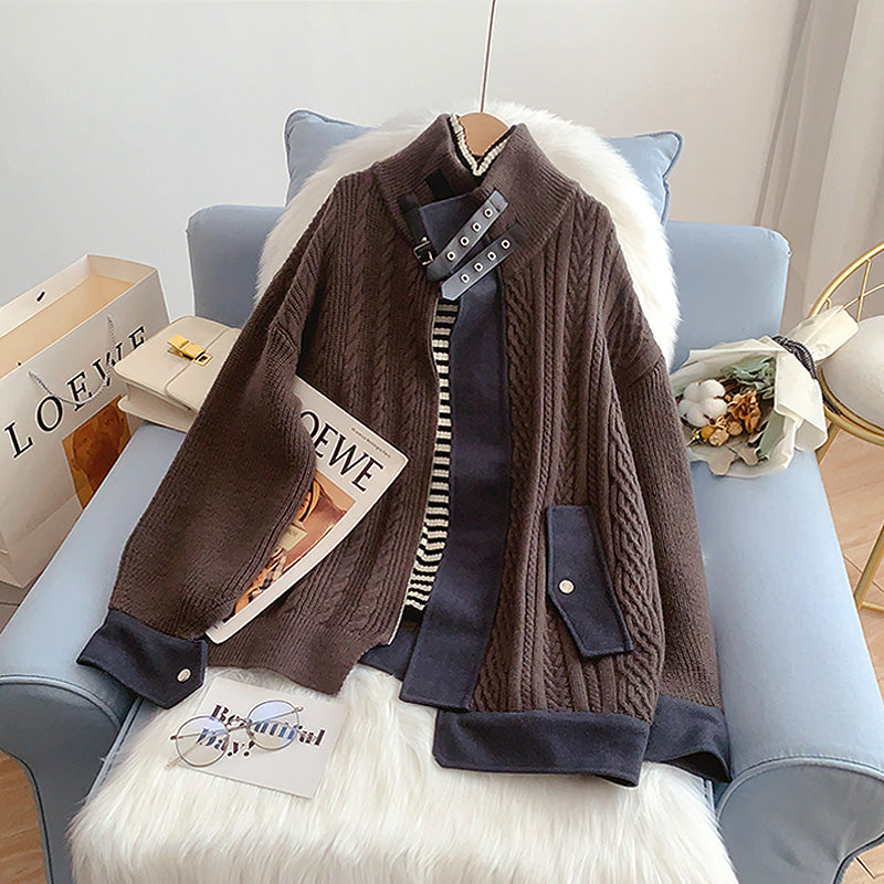 Women's sense of minority cardigan sweater coat  5204