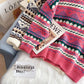 Pull jacquard vintage ample et décontracté 5135