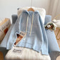 Pull à capuche brodé avec lettre paresseuse pour femme 5216