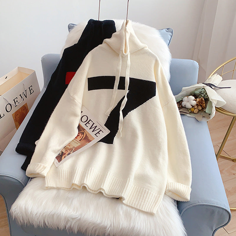 Version coréenne du pull à col montant avec un design paresseux 5229