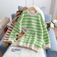 Pull rayé en laine grossière 5235