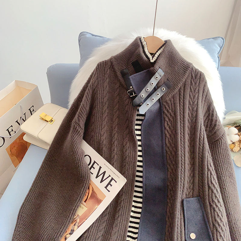Women's sense of minority cardigan sweater coat  5204