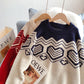 Manteau pull-over de couleur contrastée de conception coréenne 5188