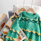 Pull vintage en jacquard rouge en laine grossière 5134