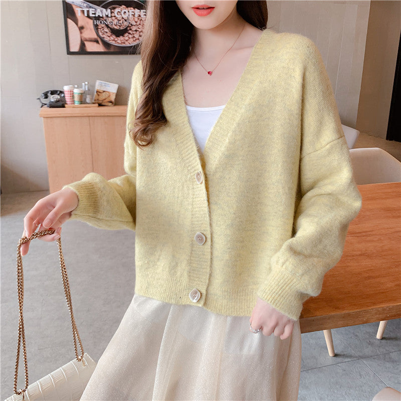 Petit cardigan tricoté frais manteau étranger 5269