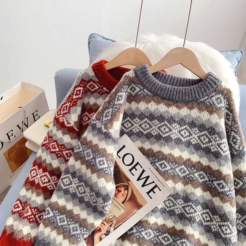 Nouveau pull ample et paresseux de style rétro coréen de Hong Kong 5150