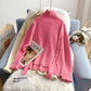 Pull cardigan boutonné à col montant vintage 5138