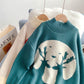 Pull col roulé à thème de Noël style décontracté ample 5131