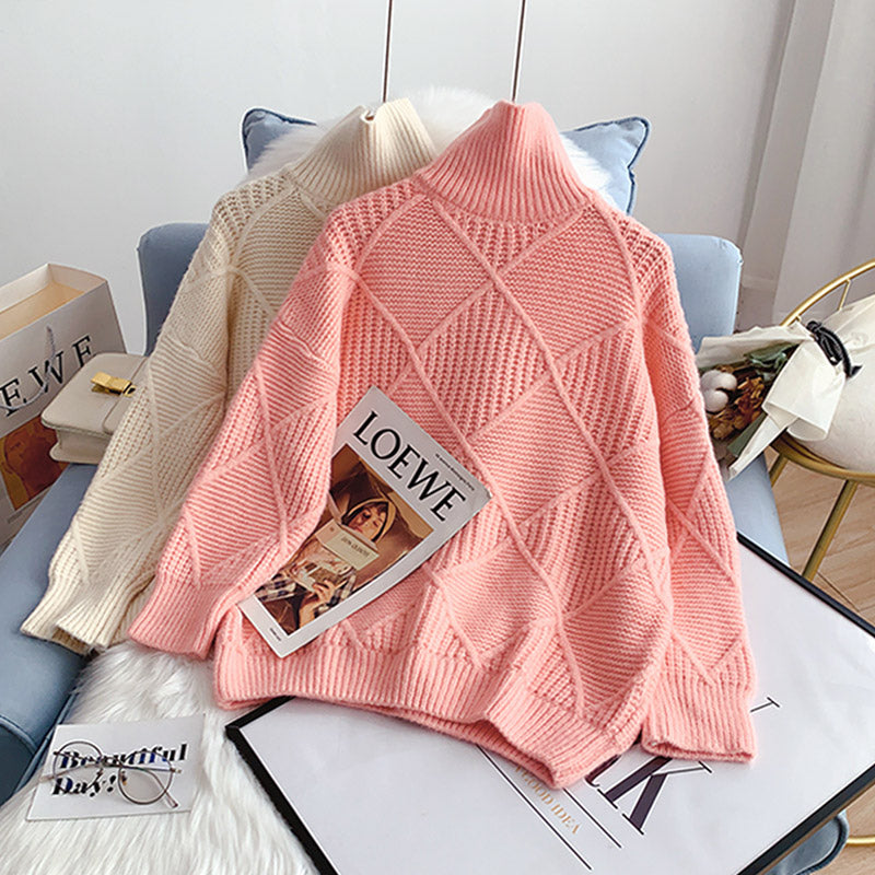 Pull col montant nouveau haut tricoté à bas 5162