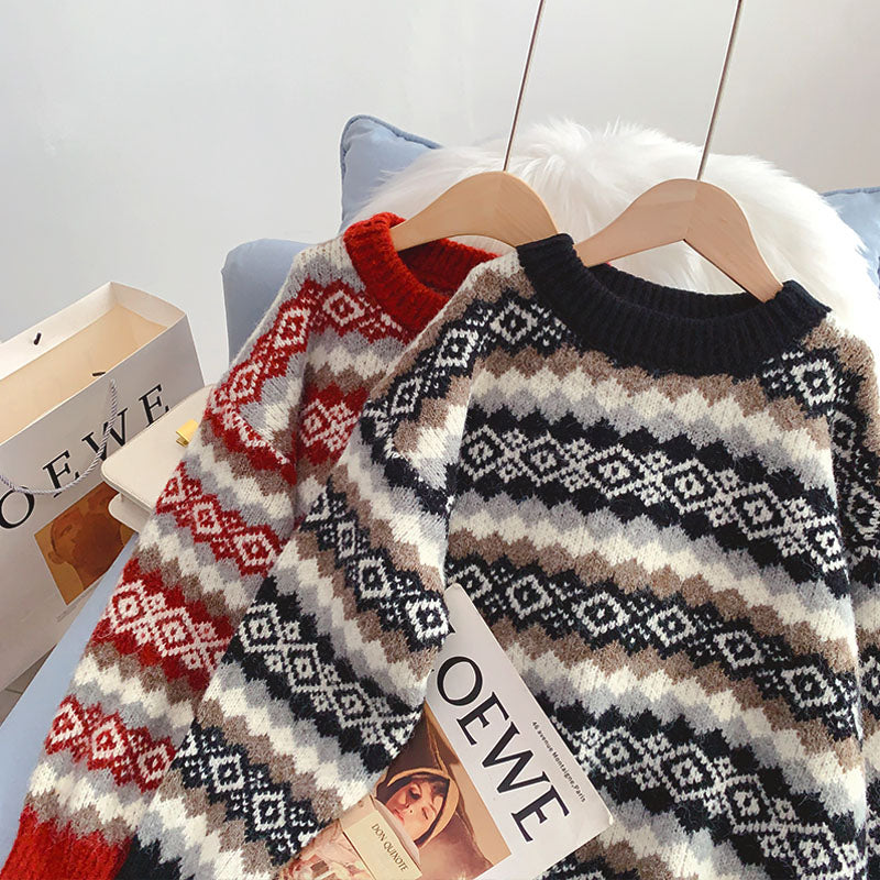Nouveau pull ample et paresseux de style rétro coréen de Hong Kong 5150