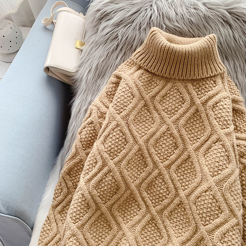 Pull col roulé torsadé vintage avec haut en tricot 5108
