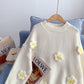 Design de niche avec un joli pull à fleurs tridimensionnelles japonais 5081