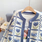 Pull bleu lait doux nouveau manteau tricoté 5067