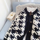 Pull cardigan à carreaux Qianniao manteau tricoté xiaoxiangfeng 5087