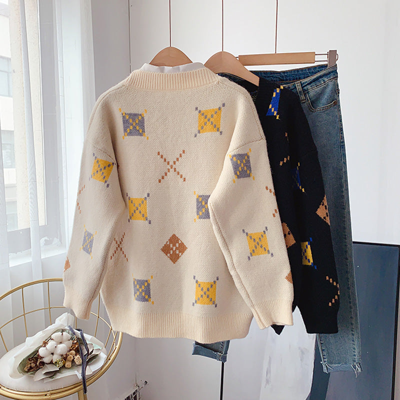Manteau cardigan tricoté style paresseux 5077
