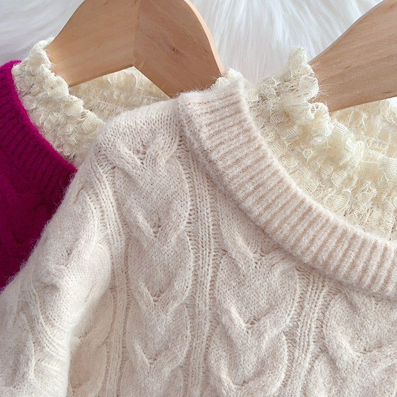 Pull col en dentelle de chanvre Design sense 4949