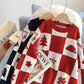Pull rouge à thème de Noël en tricot bas de chemise 4962