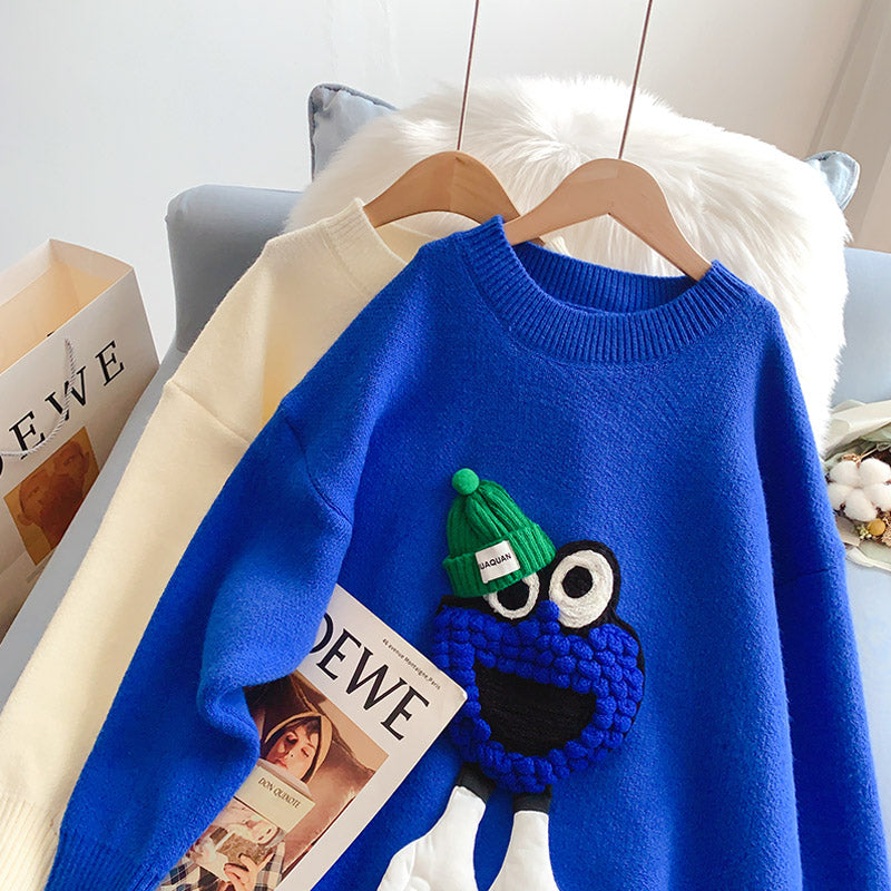 Pull bleu dessin animé Klein Pull pull haut 5024