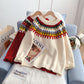 Pull rouge de Noël rétro japonais pour femme Pullover 5068