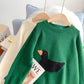 Pull brodé japonais à motif de canard 5099