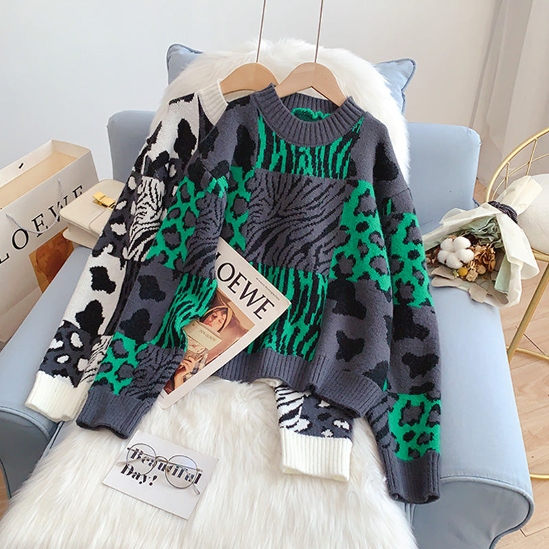Haut de rue à motif léopard tendance de style étranger 5093
