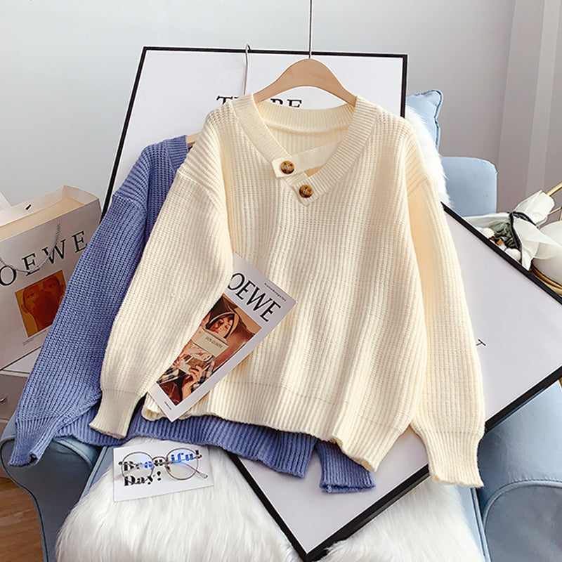 Pull col V pour femme, design de niche, 5092