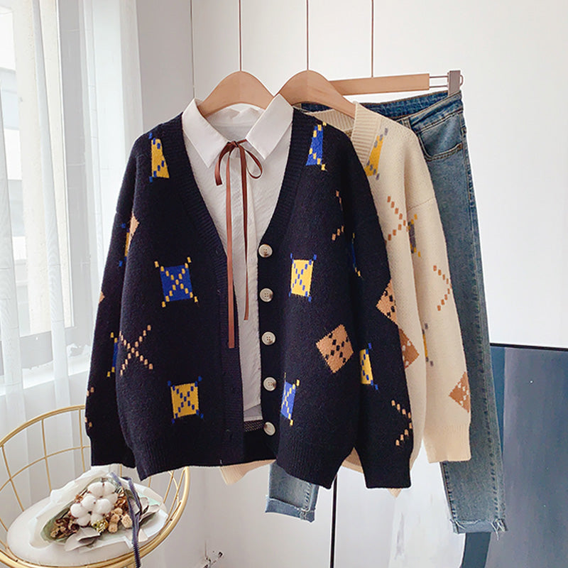 Manteau cardigan tricoté style paresseux 5077