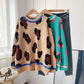 Pull léopard mode femme pull ample 5086