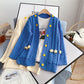 Pull cardigan manteau tricoté 5073