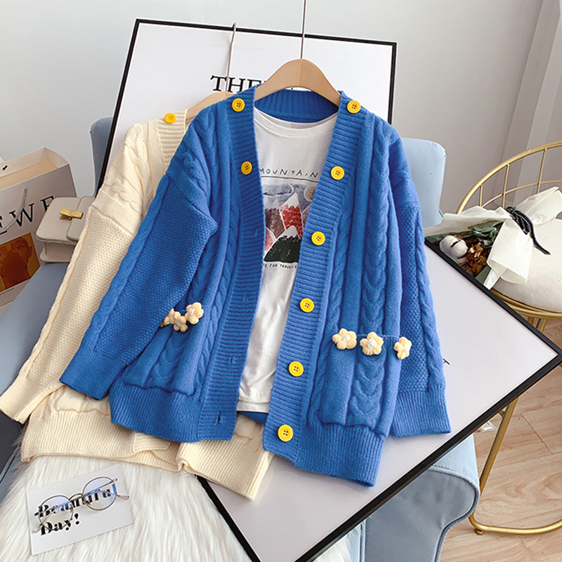 Pull cardigan manteau tricoté 5073