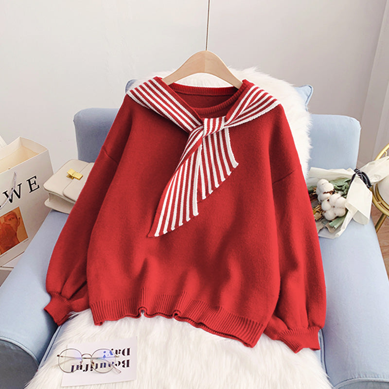 Pull ample de style universitaire pour femme 5090