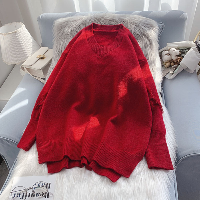 Ensemble pull-over à col montant pliable en deux pièces 4958