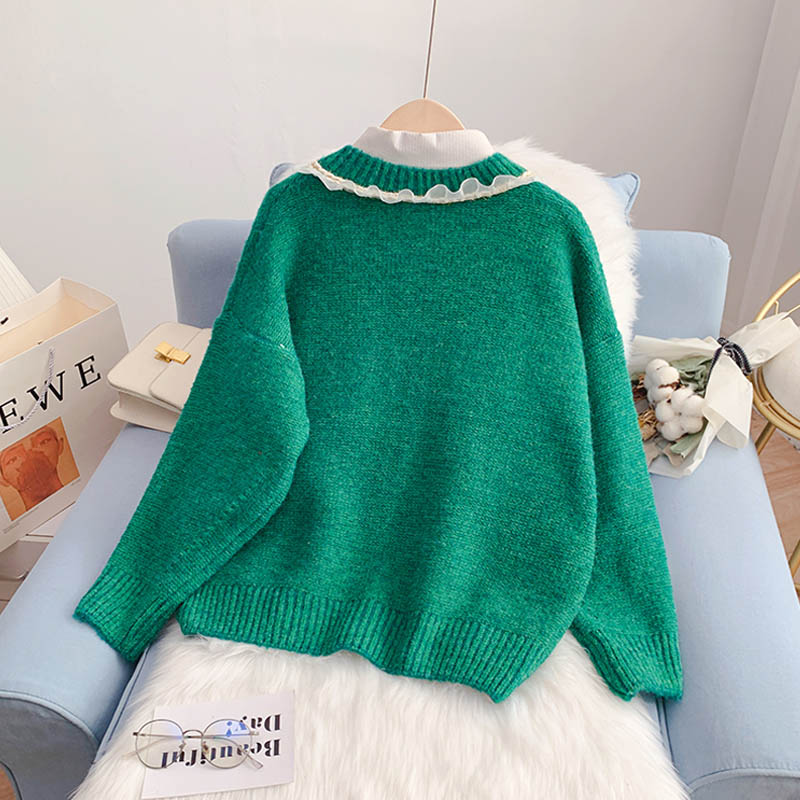 Pull vintage français pour femme, design de niche, cardigan 4975