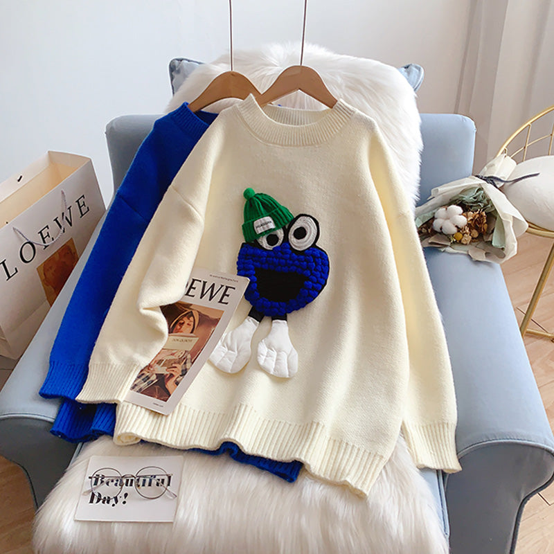 Pull bleu dessin animé Klein Pull pull haut 5024