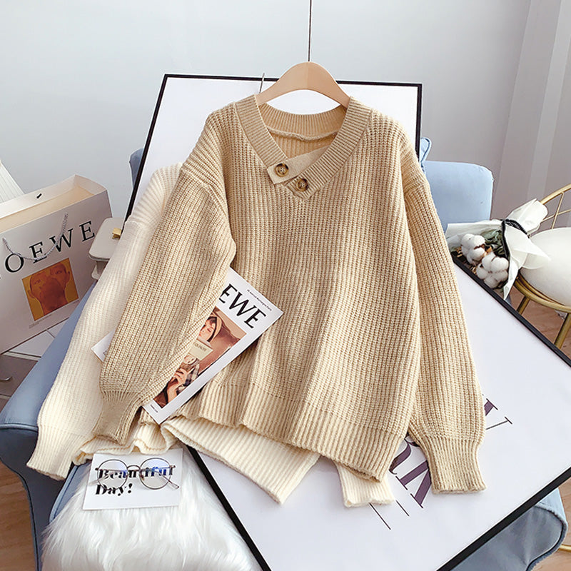 Pull col V pour femme, design de niche, 5092