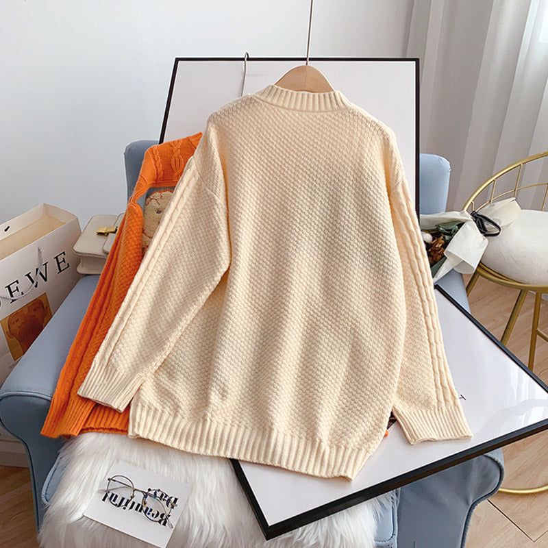 Pull petit ours femme Pull en maille torsadée 5016